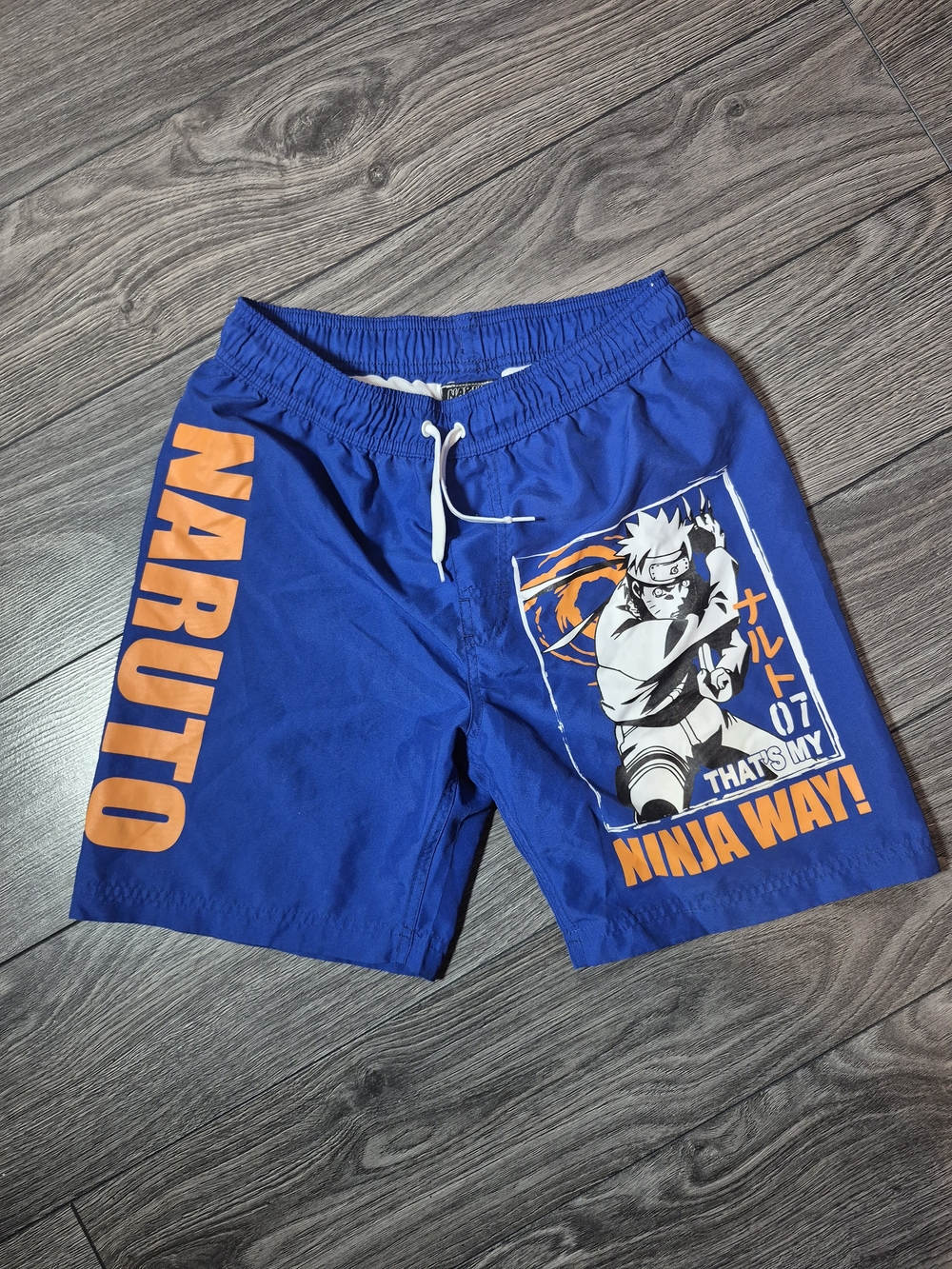 Vintage Naruto Shippuden Swim Shorts Blue S/P Like New - Discontinued 2007 !